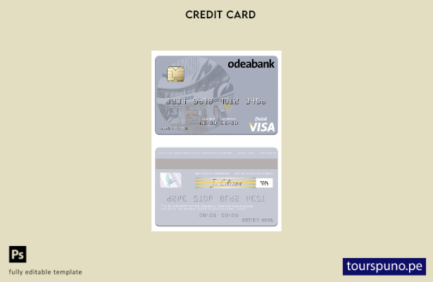 lista para imprimir plantilla de tarjeta de débito visa Odeabank de Turquía